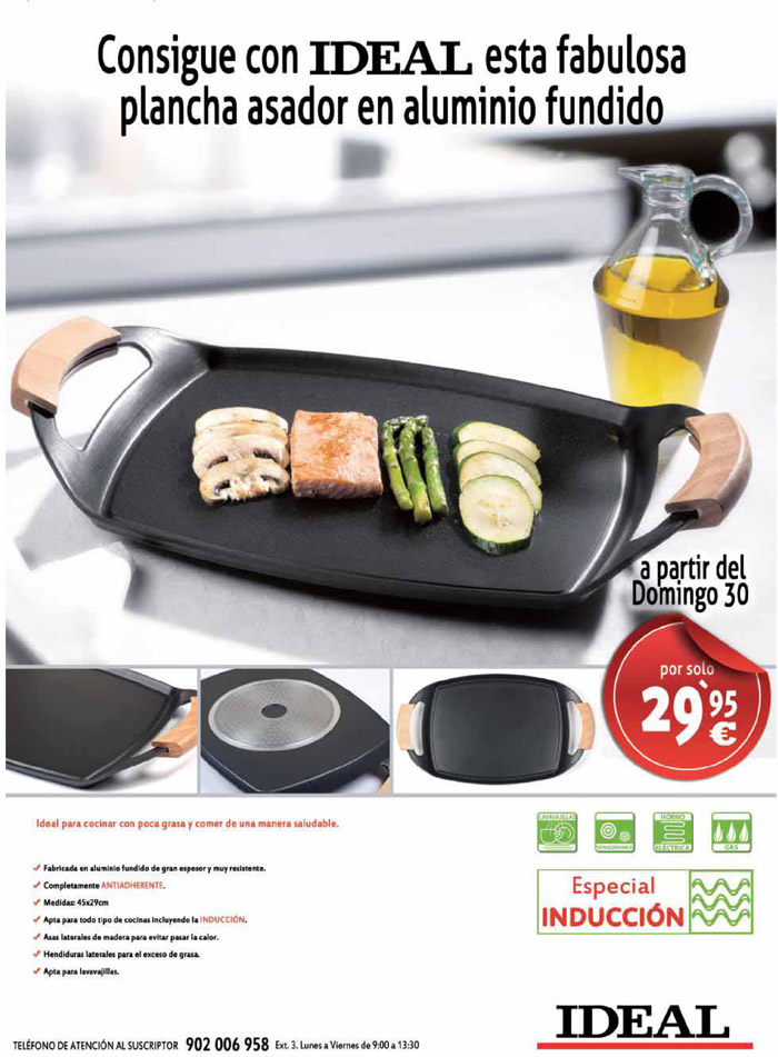Consigue con IDEAL esta fabulosa plancha asador en aluminio fundido