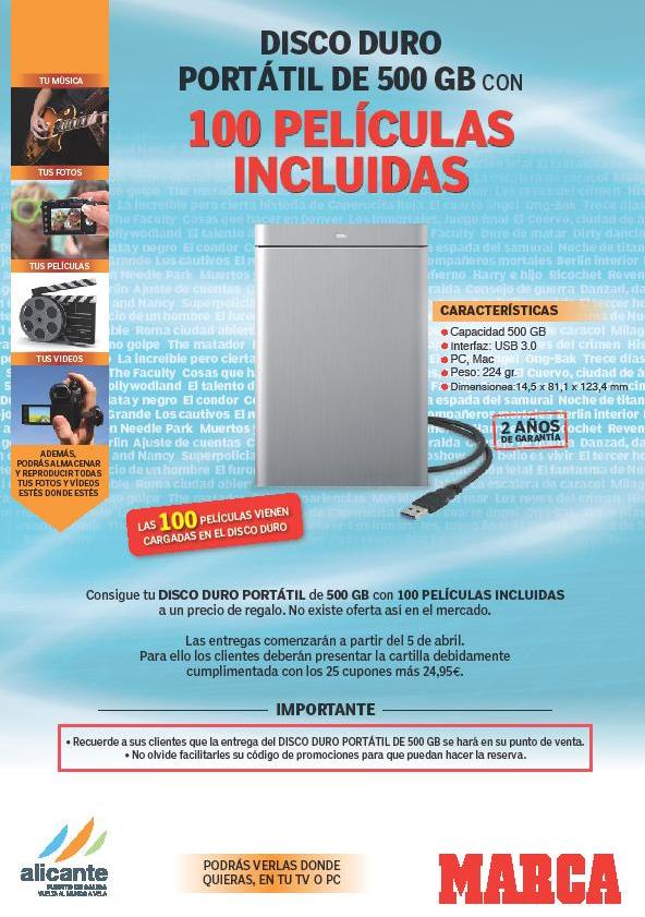 MARCA TAMBIEN APUESTA POR LOS PUNTOS DE VENTA PARA ENTREGAR EL DISCO DURO DE 24,95 EUROS 
